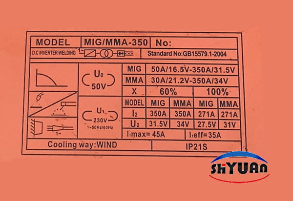 Полуавтомат сварочный Шуян MIG/MMA-350 Y3